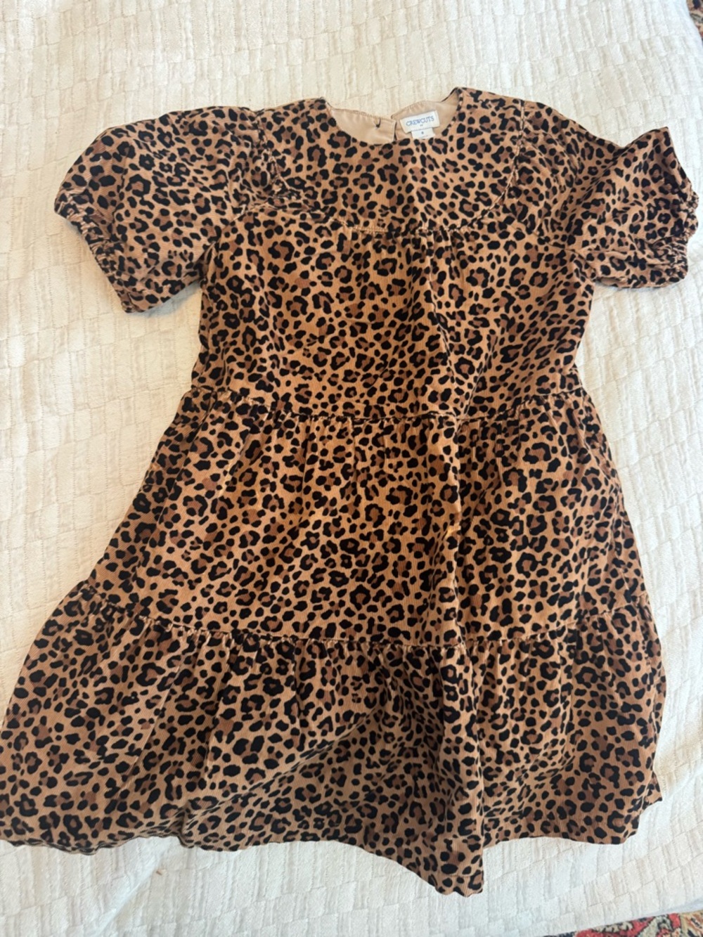 Crewcuts Leopard Print Dress in Brown and Black Size 8